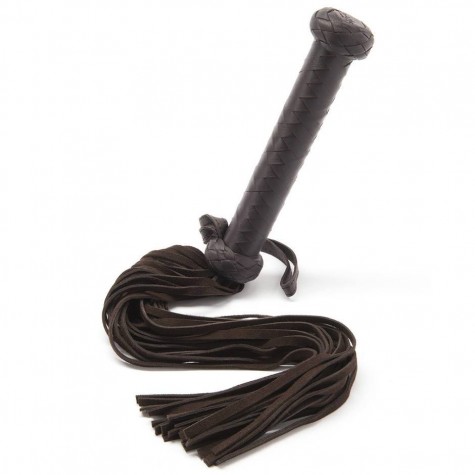 Коричневая кожаная плеть Brown Leather Flogger - 66 см.