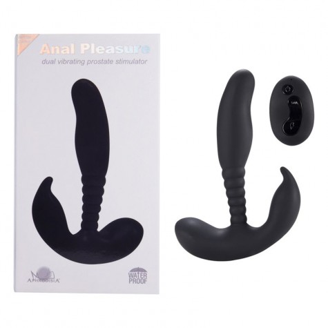 Черный стимулятор простаты Remote Control Anal Pleasure Vibrating Prostate Stimulator - 13,5 см.