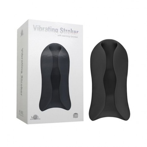 Черный вибромастурбатор Vibrating Stroker