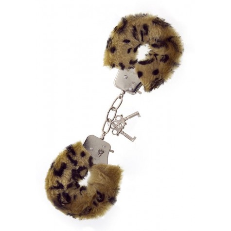 Леопардовые наручники METAL HANDCUFF WITH PLUSH LEOPARD