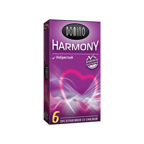 Презервативы с рёбрышками Domino Harmony - 6 шт.