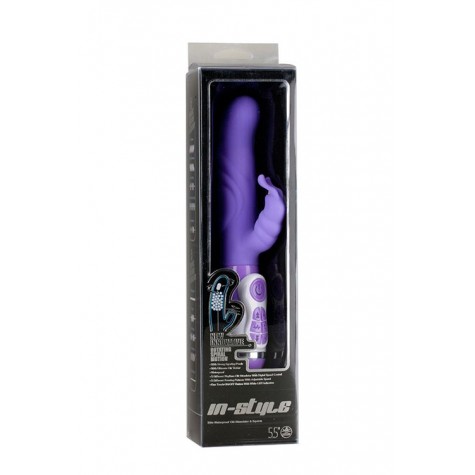 Фиолетовый вибратор с клиторальной стимуляцией INSTYLE DUO VIBRATOR 5.5INCH - 14 см.